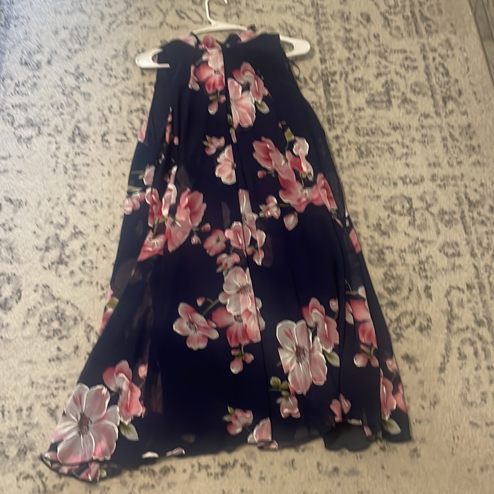 Robbie Bee Floral Navy Dress Size 16 - Picture 8 of 9